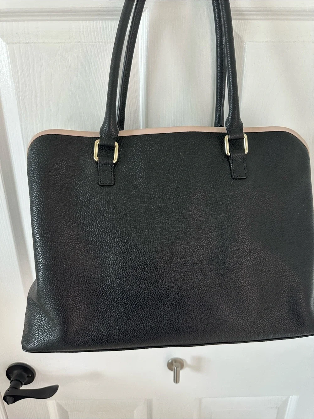 kate spade Black Satchel with Pale Pink Trim